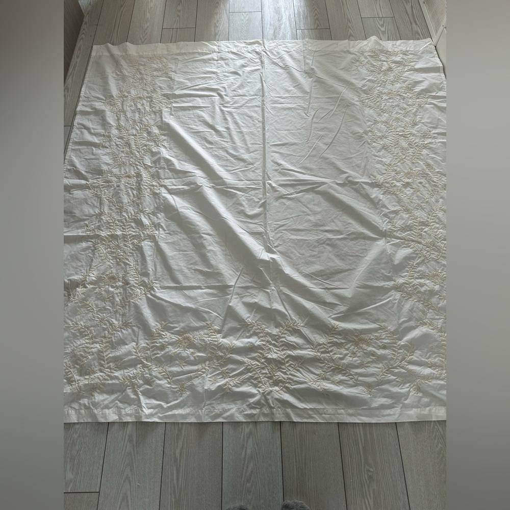 Pottery Barn Cream Fabric Shower Curtain